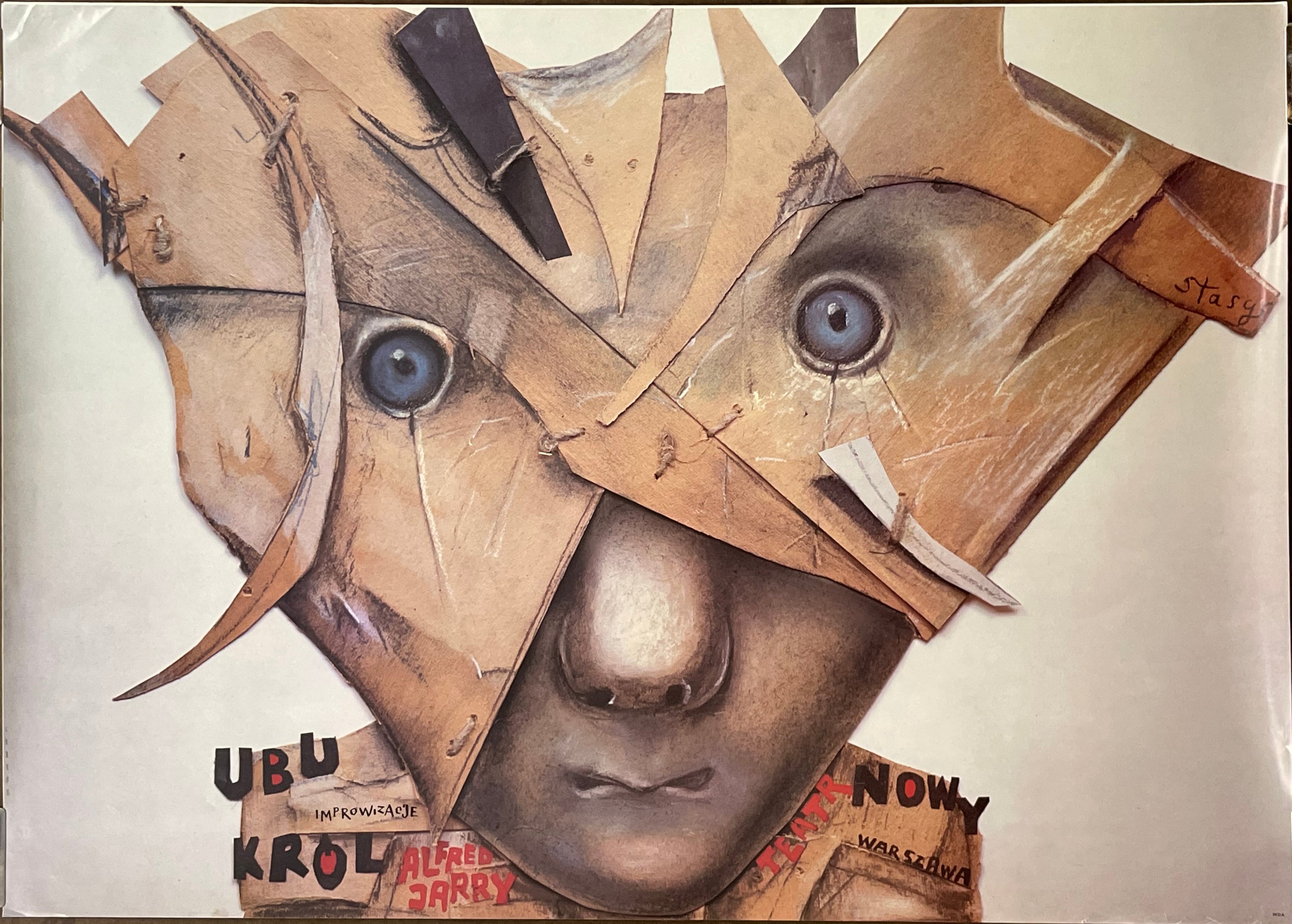 Ubu Król. Improwizacje, vintage Polish theater poster, 1990