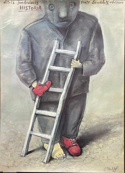 Historia, vintage Polish theater poster, 1991