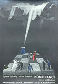 Komedianci, vintage Polish theater poster, 1976
