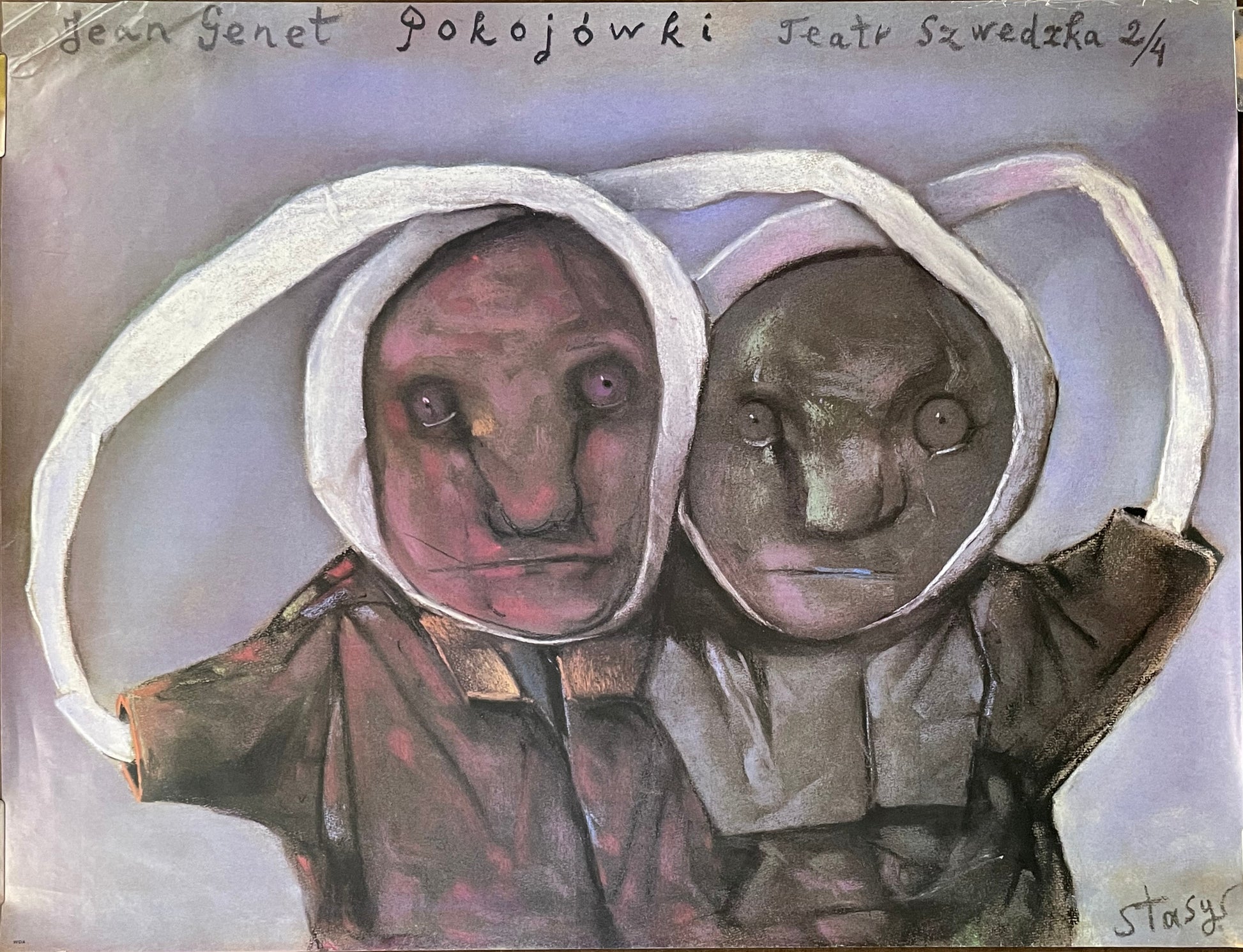 The Maids - Jean Genet - Pokojowki, vintage Polish theater poster,  1992