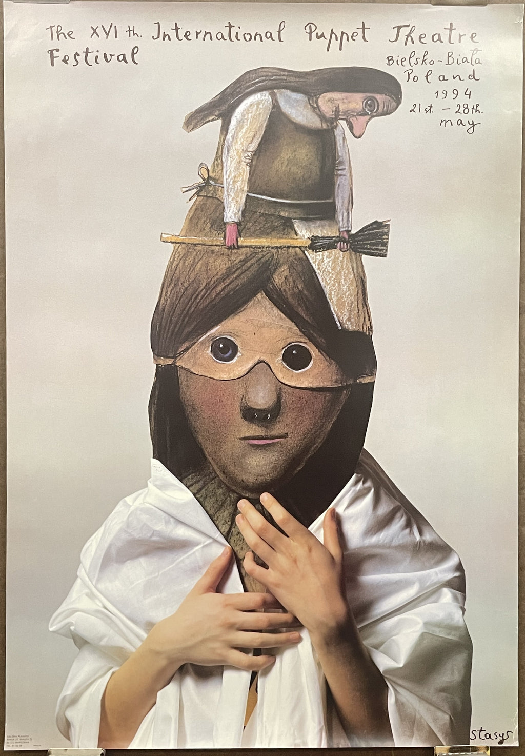 The XVlth International Puppet Theatre Festival, vintage Polish poster, 1994 - HAPPIEST KID FINDS - Museum-quality antique and vintage posters, original art, preservation and restoration