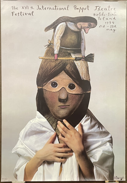 The XVlth International Puppet Theatre Festival, vintage Polish poster, 1994 - HAPPIEST KID FINDS - Museum-quality antique and vintage posters, original art, preservation and restoration