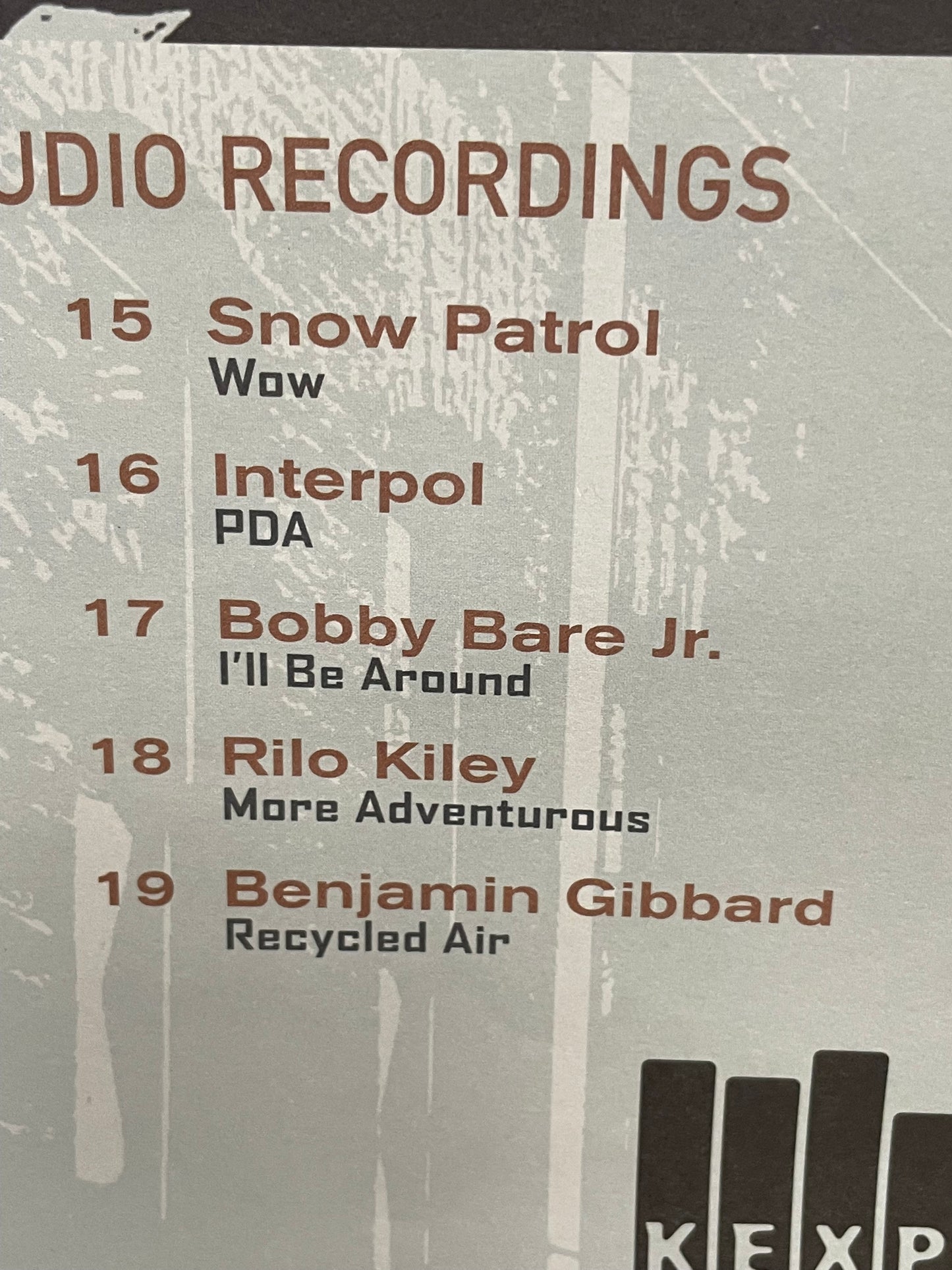 Live at KEXP, Vol.1 Radio station recordings album promo poster, 2005