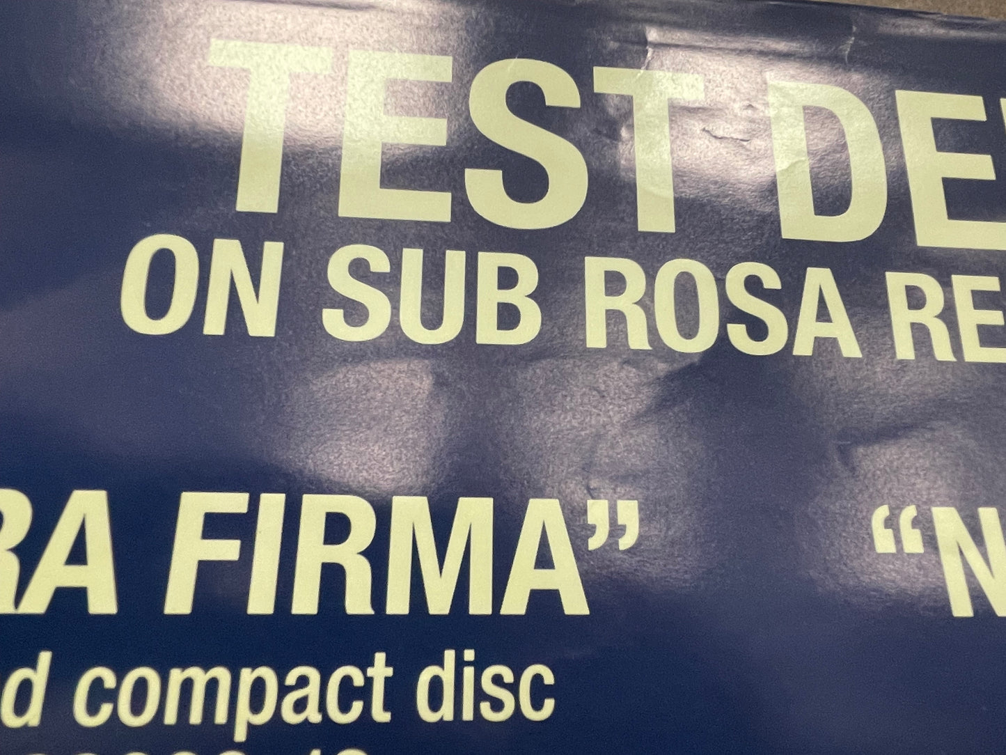 vintage and obscure TEST DEPT., (International) album promo poster, 1988