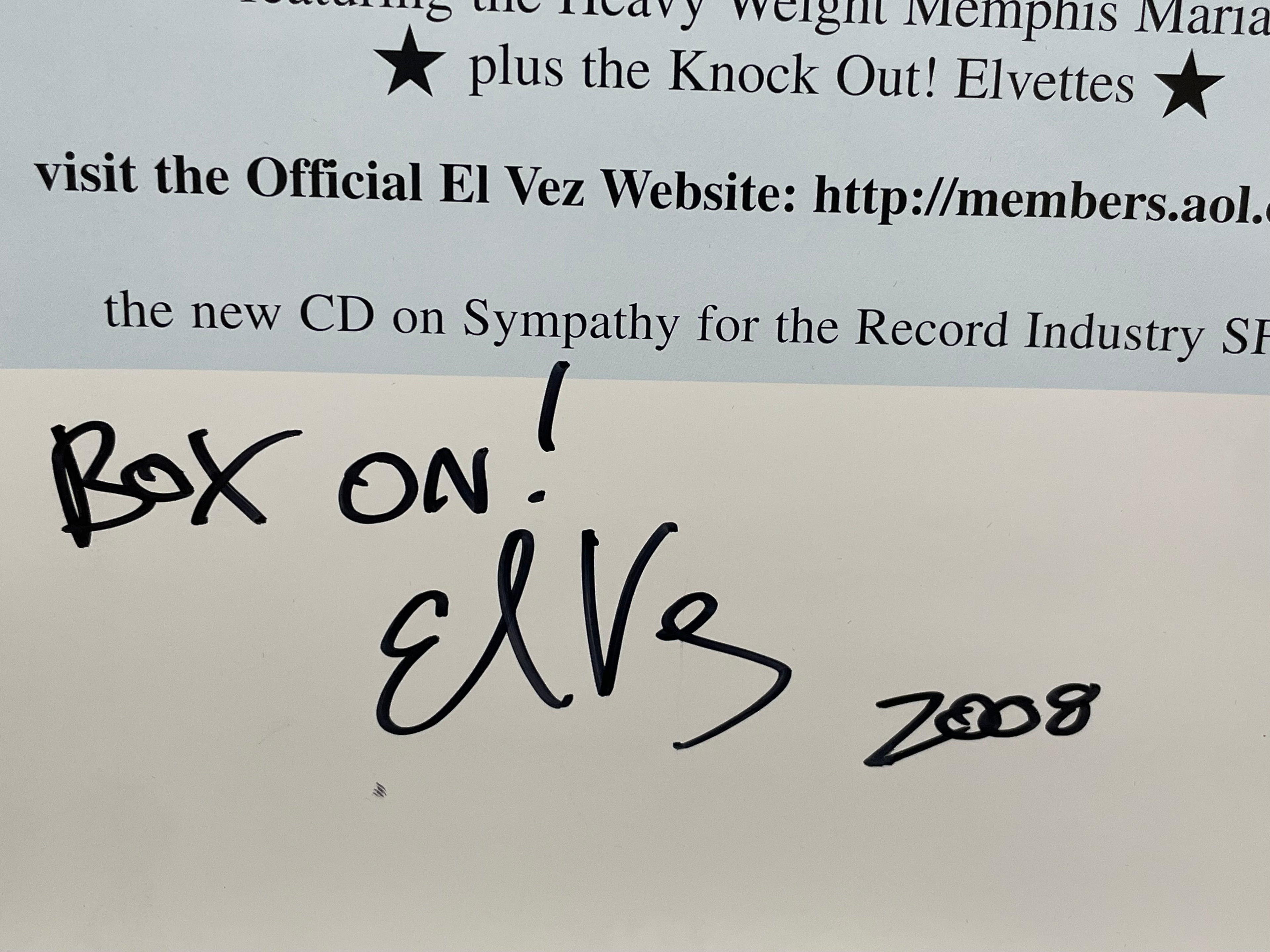 EL VEZ - Boxing With God, promo poster, 2001 (signed) - HAPPIEST KID FINDS - Museum-quality antique and vintage posters, original art, preservation and restoration