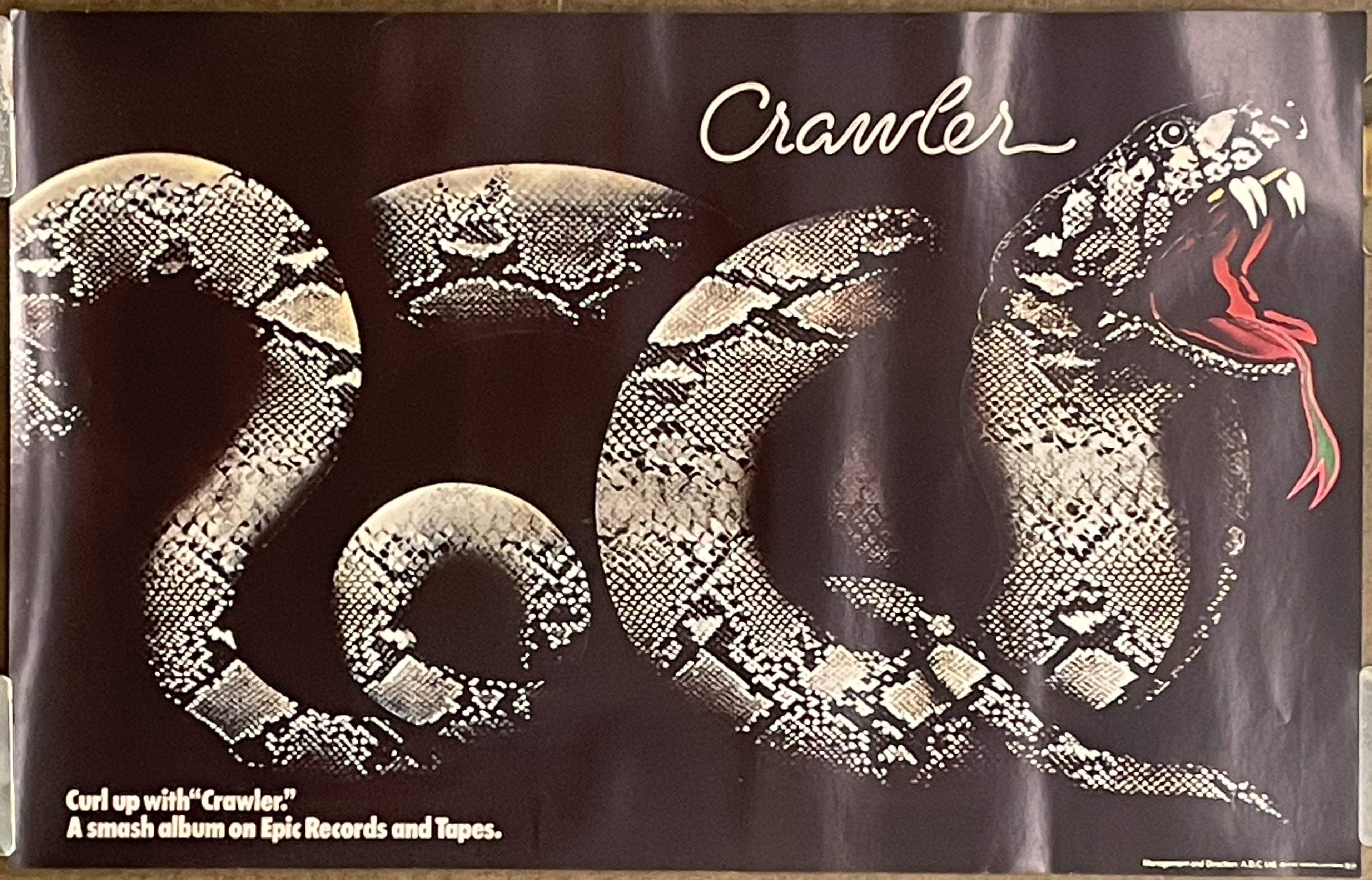 Wicked vintage album promo poster, CRAWLER, 1977 - HAPPIEST KID FINDS - Museum-quality antique and vintage posters, original art, preservation and restoration
