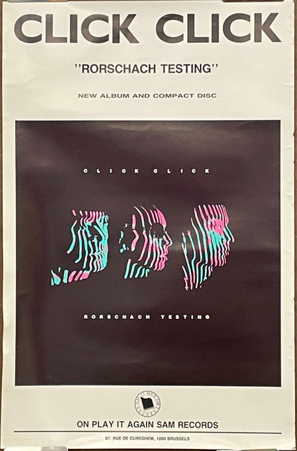 Click Click “Rorschach Testing”, vintage album promo poster, 1988