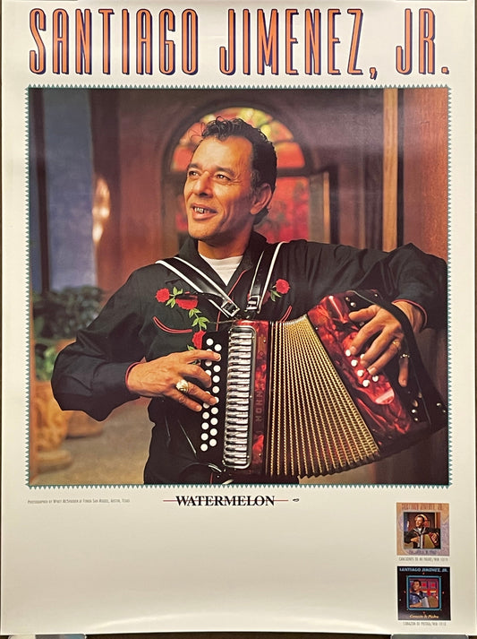 Santiago Jimenez, Jr., vintage album promo poster, c.1995 at Happiest Kid Finds