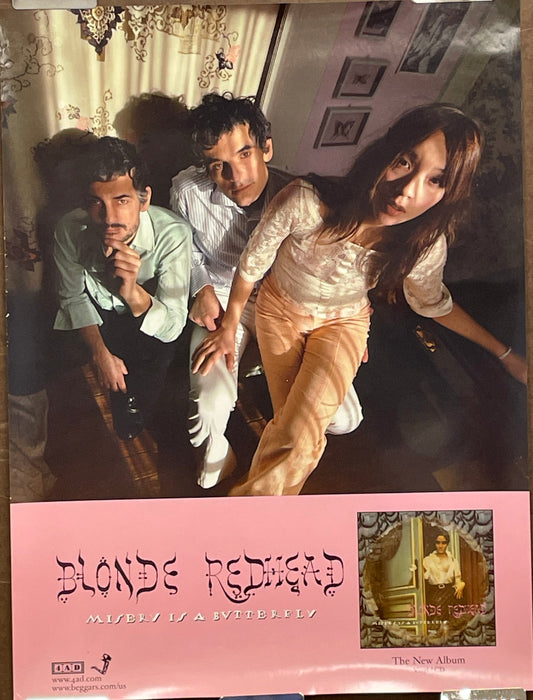 Blonde Redhead - Misery is a Butterfly
album promo poster from 2004 at Happiest Kid Finds