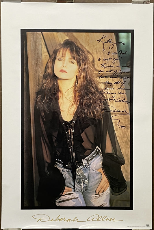 Deborah Allen (autographed), vintage promo poster, 1992 