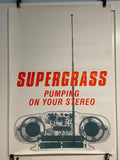 Supergrass - Pumping Up Your Stereo, promo music poster, 1999 - HAPPIEST KID FINDS - Museum-quality antique and vintage posters, original art, preservation and restoration