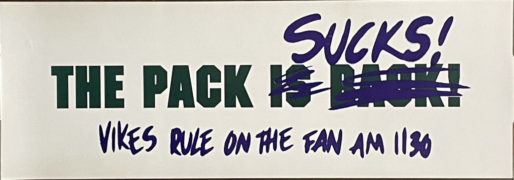 The Pack Sucks-VIKES RULE 1130 AM, vintage Radio fan poster, c.1998