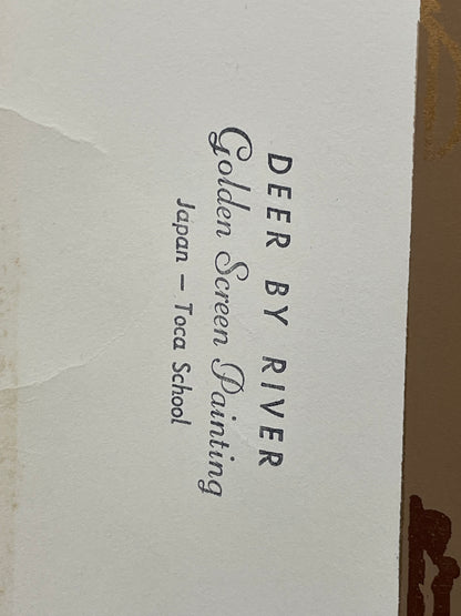 Deer by River, Golden Screen Pr. Japan-Toca school - HAPPIEST KID FINDS - Museum-quality antique and vintage posters, original art, preservation and restoration