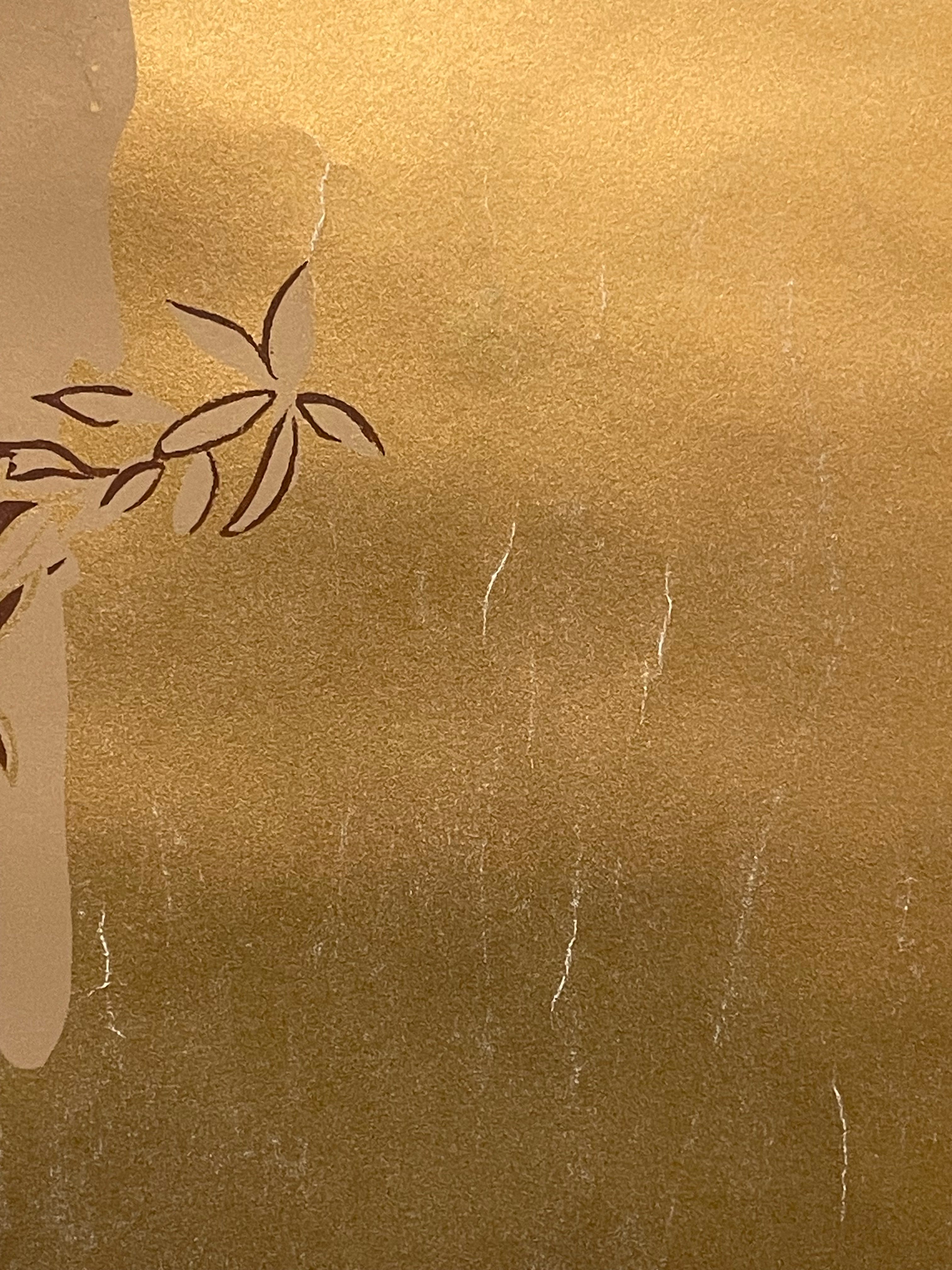 Deer by River, Golden Screen Pr. Japan-Toca school - HAPPIEST KID FINDS - Museum-quality antique and vintage posters, original art, preservation and restoration