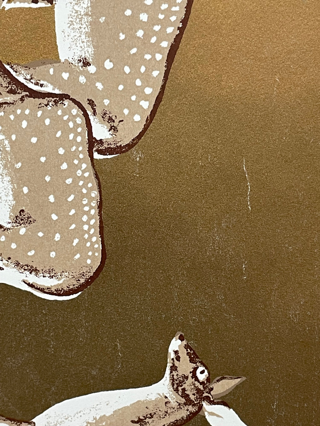 Deer by River, Golden Screen Pr. Japan-Toca school - HAPPIEST KID FINDS - Museum-quality antique and vintage posters, original art, preservation and restoration