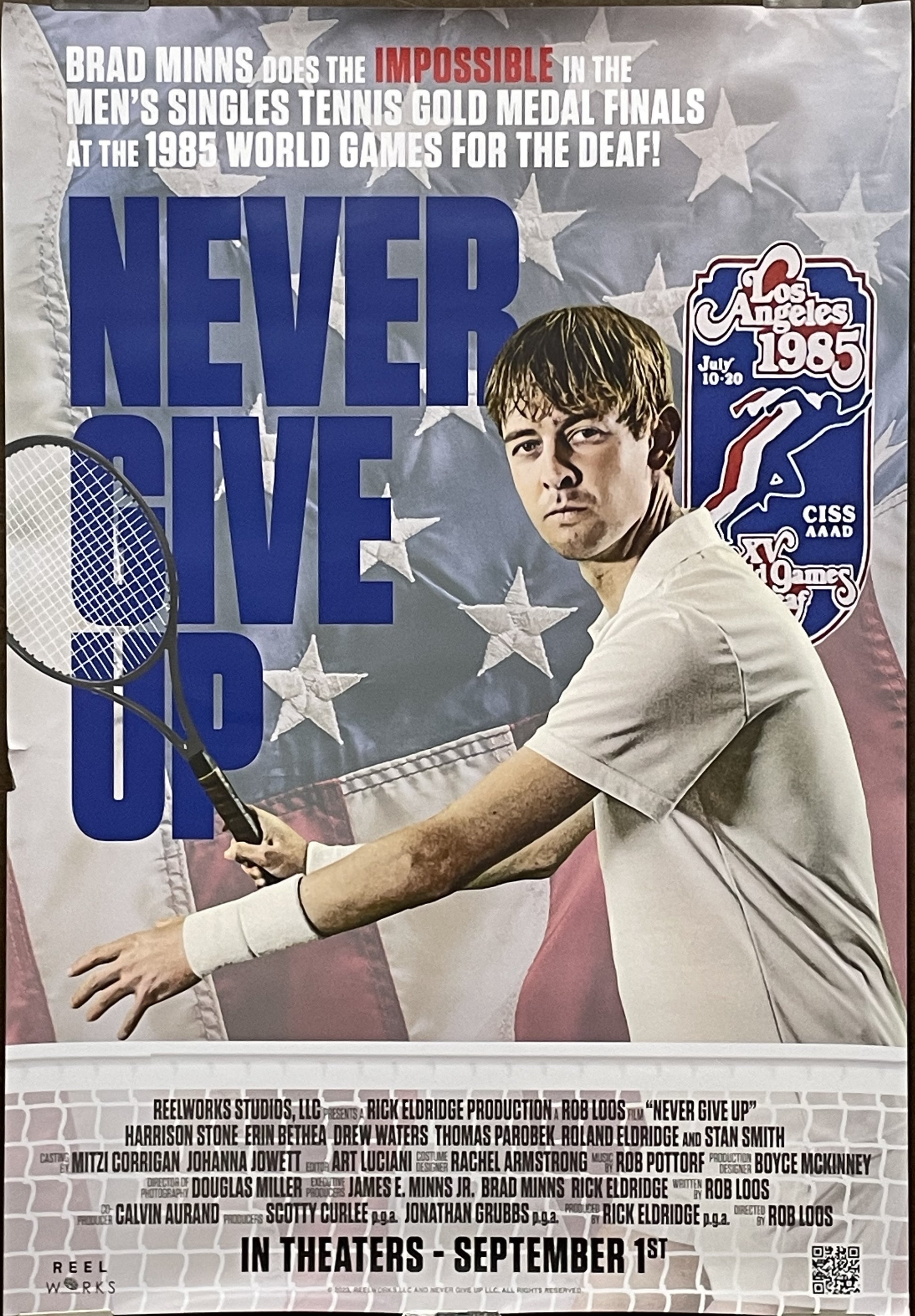 Never Give Up, original advance film poster, 2023 at Happiest Kid Finds