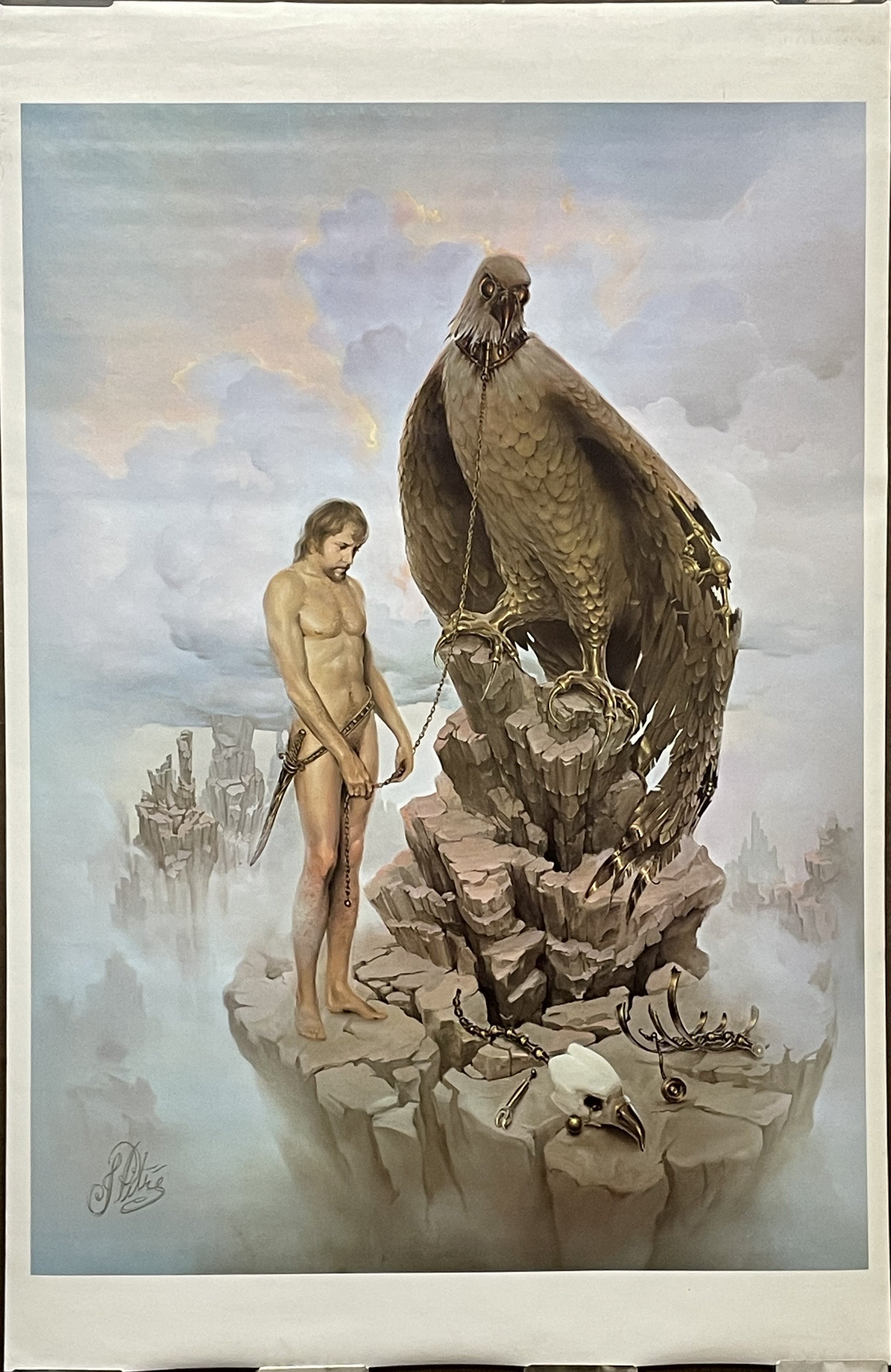 Conflict, fantasy art poster by John Pitre, 1973