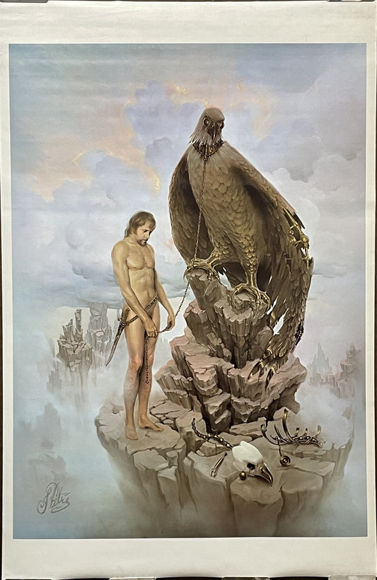 Conflict, fantasy art poster by John Pitre, 1973