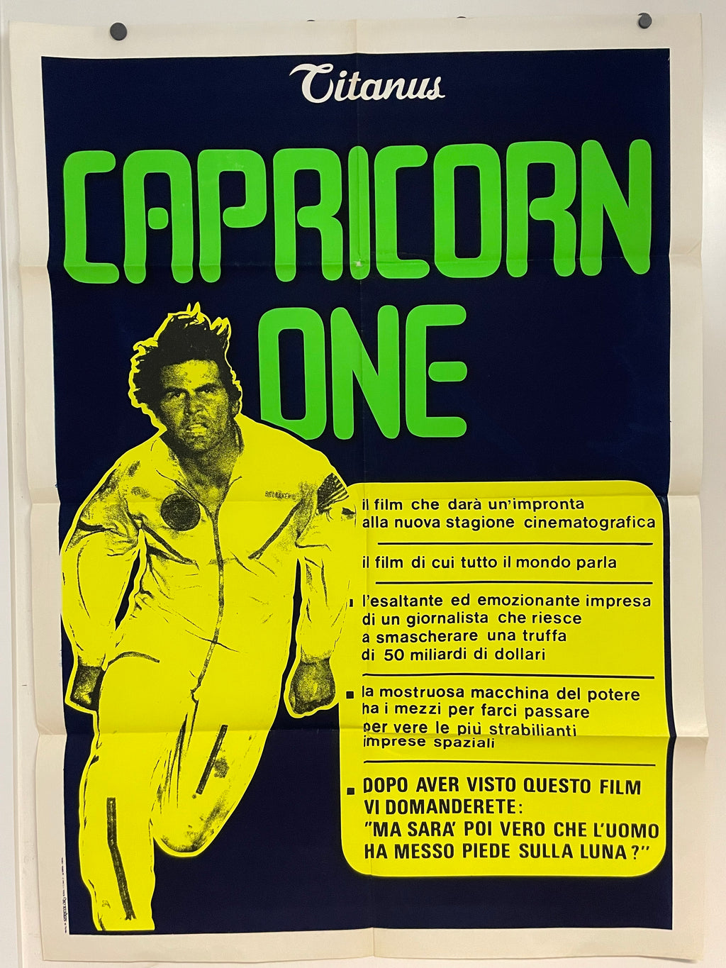 Capricorn One, vintage Italian Film Poster, 1977 - HAPPIEST KID FINDS - Museum-quality antique and vintage posters, original art, preservation and restoration