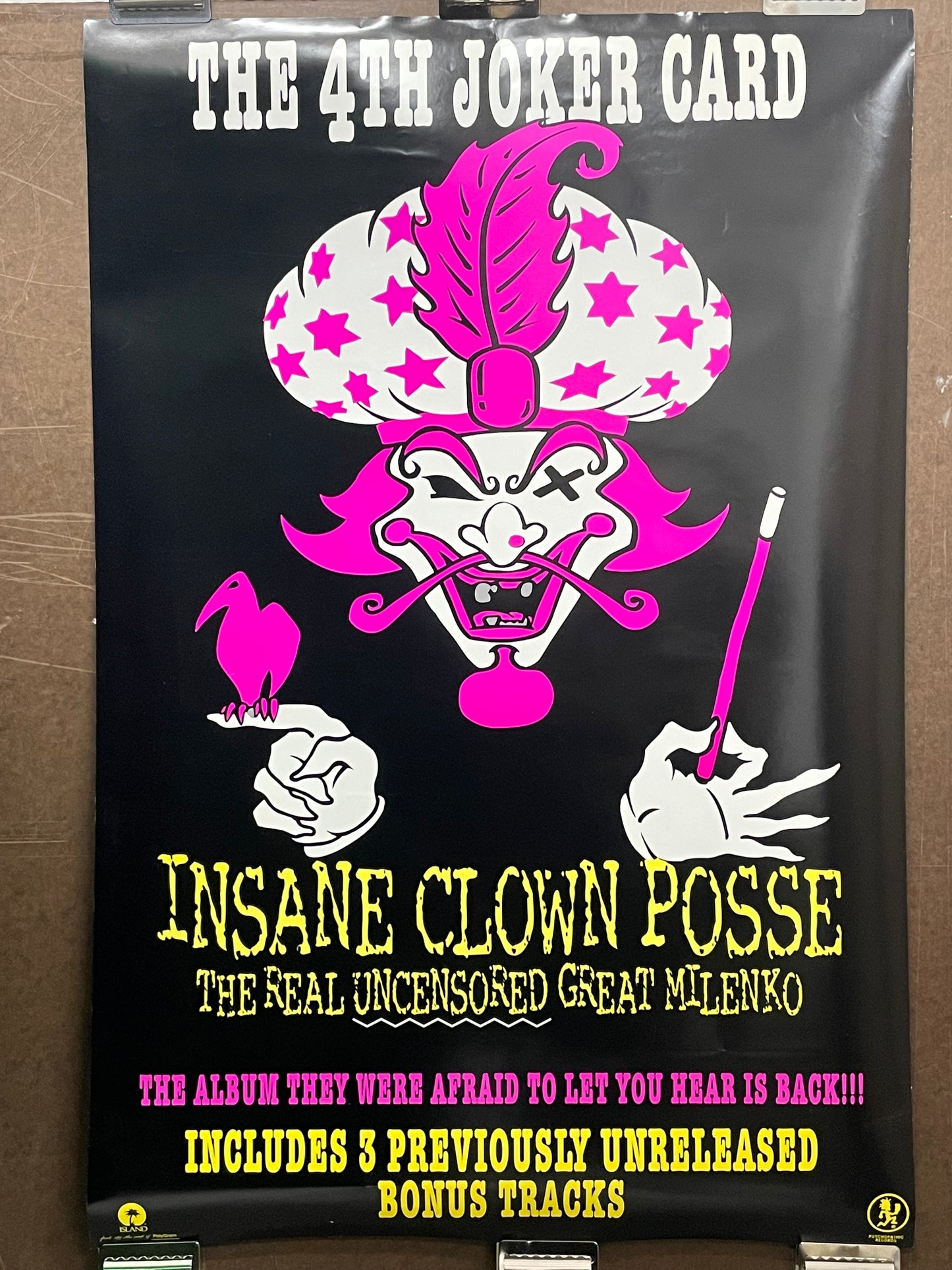 vintage INSANE CLOWN POSSE, 2-sided album promo poster, 1997