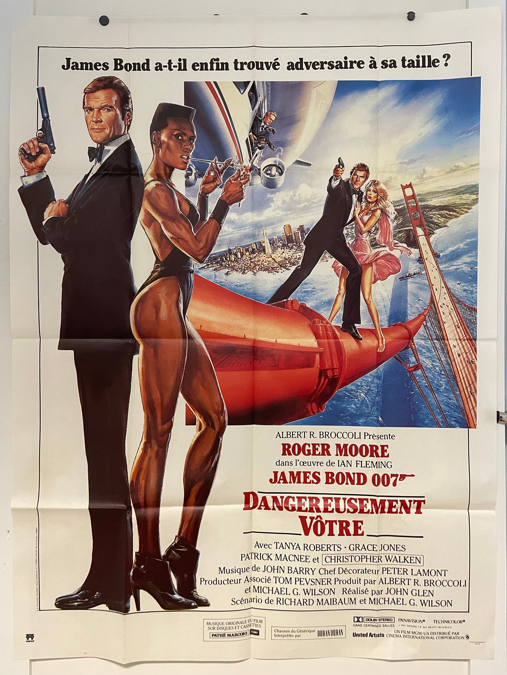 View to a Kill,  vintage James Bond 007 French Release Film Poster c. 1985 - HAPPIEST KID FINDS - Museum-quality antique and vintage posters, original art, preservation and restoration