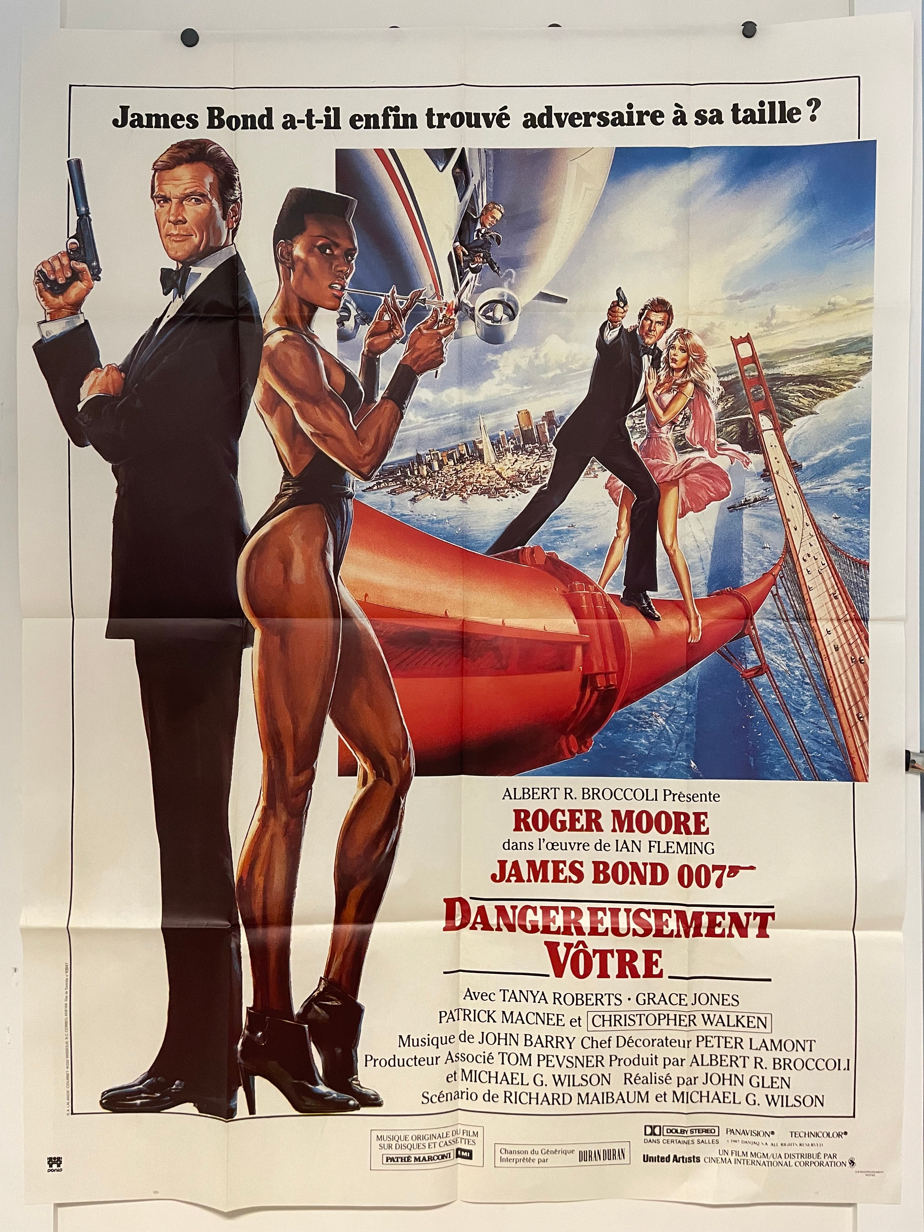 View to a Kill,  vintage James Bond 007 French Release Film Poster c. 1985 - HAPPIEST KID FINDS - Museum-quality antique and vintage posters, original art, preservation and restoration