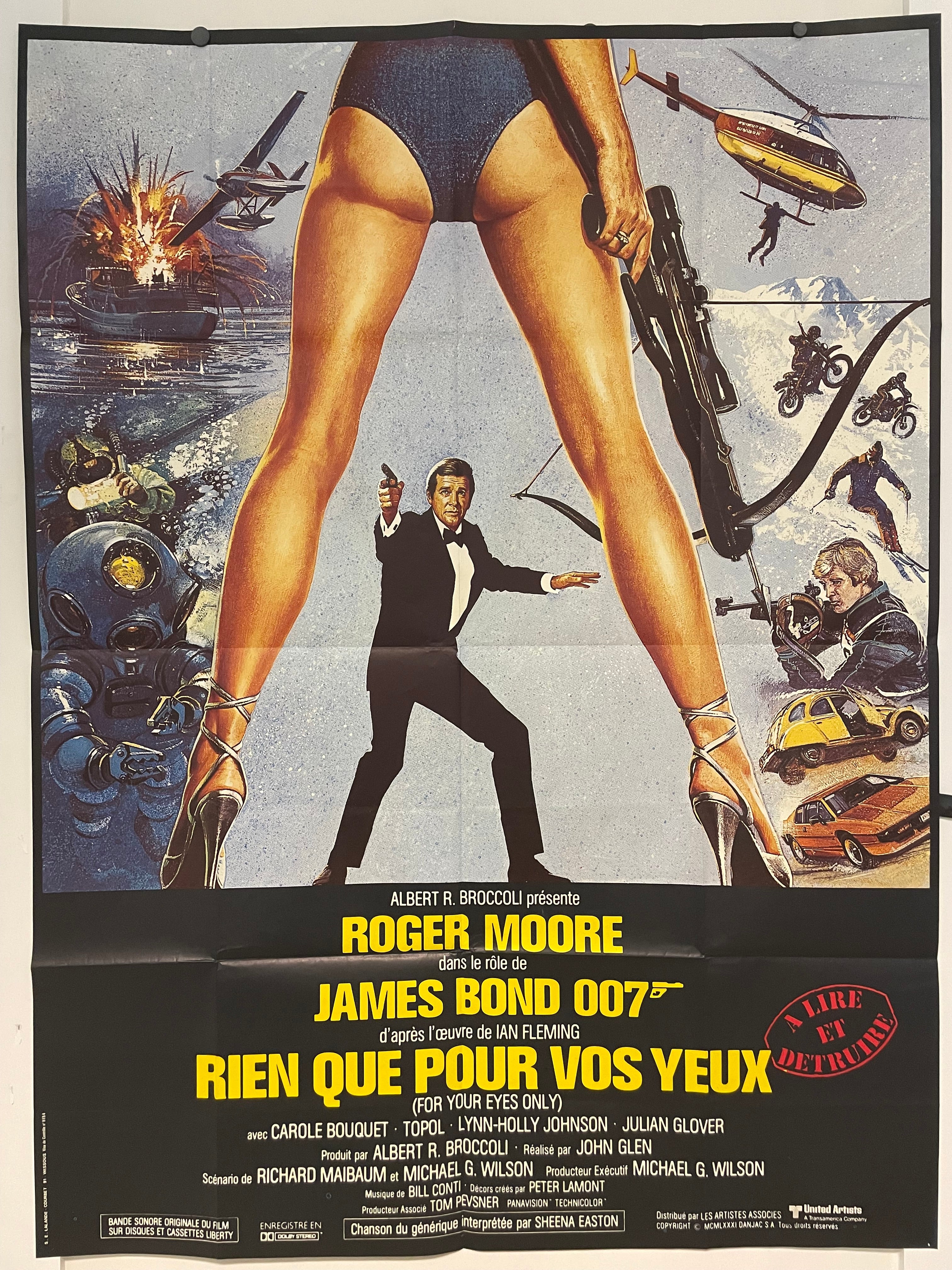 For Your Eyes Only James Bond Vintage French Poster 1981 | Happiest Kid Finds Happiest Kid Finds