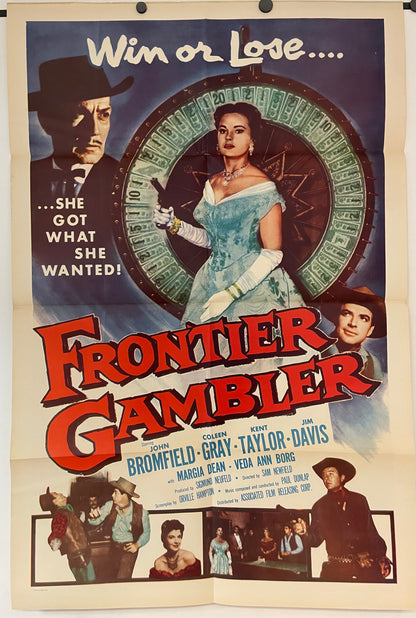 Frontier Gambler, Associated Film, Poster 1956