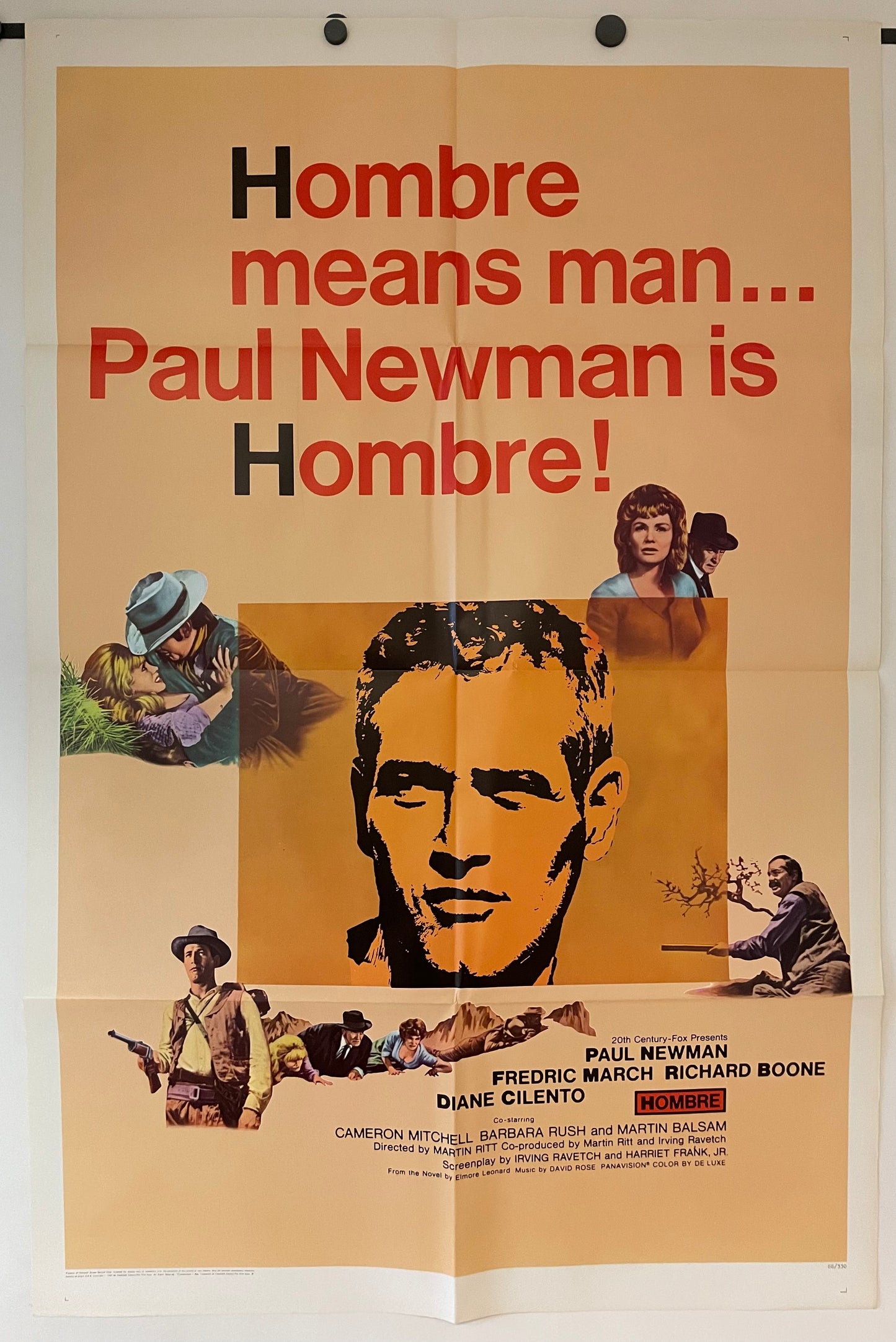 Hombre, Original Vintage Film Poster 1966 starring Paul Newman