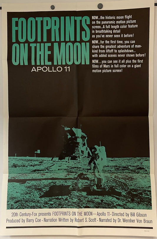 Footprints on the Moon, Original Vintage Film Poster, Documentary Apollo 11 1969