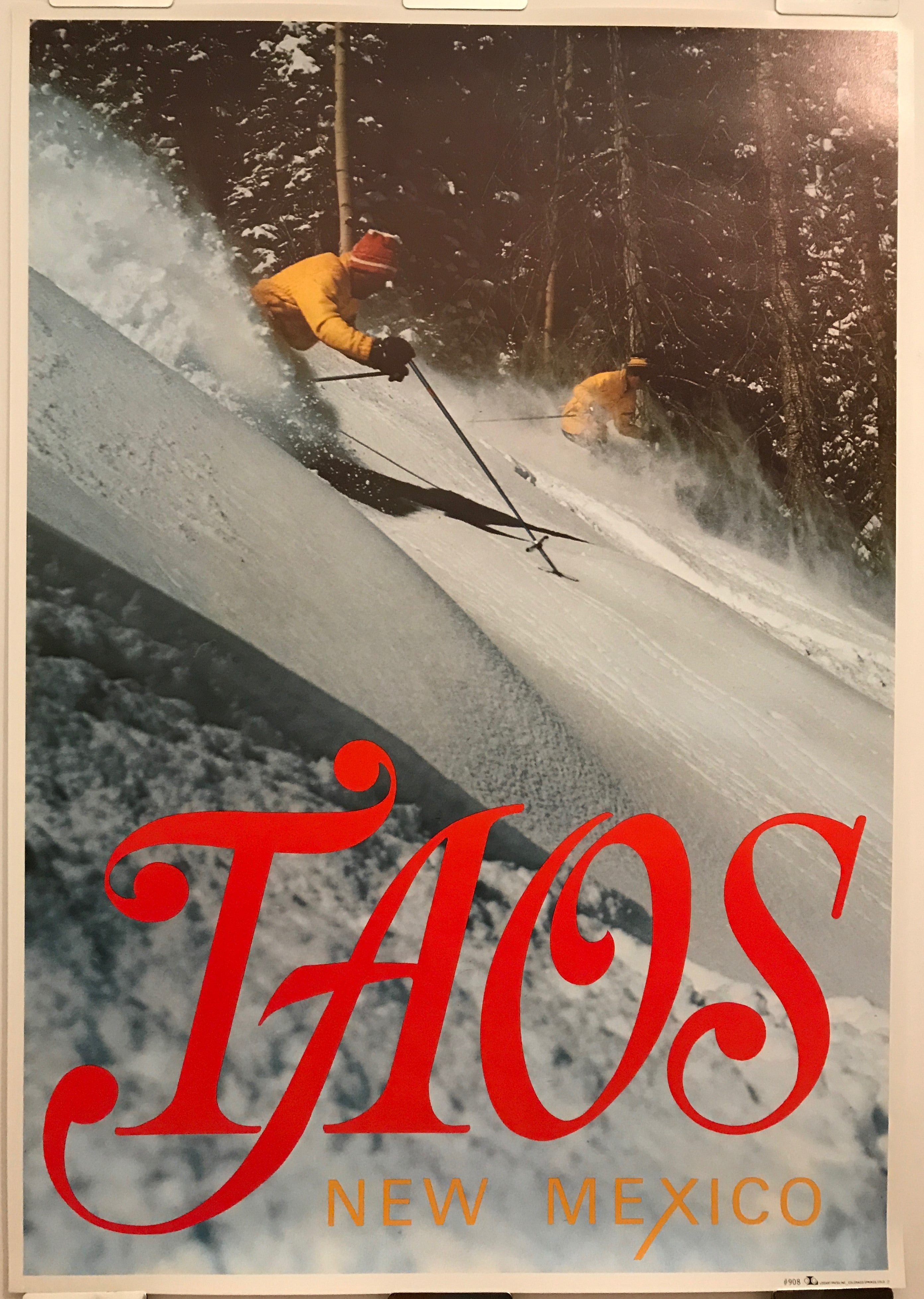 Taos, New Mexico, original and vintage ski poster, c.1960s - HAPPIEST KID FINDS - Museum-quality antique and vintage posters, original art, preservation and restoration