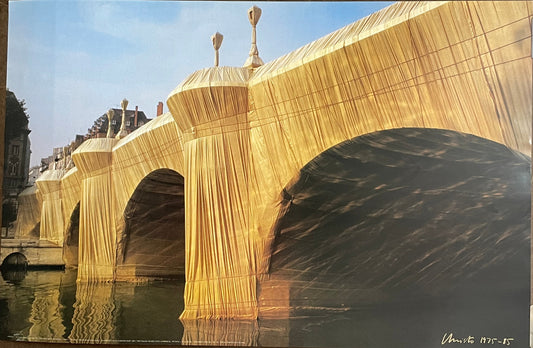 Christo - Le Pont Neuf Empaquette, (horizontal format) vintage commercial poster, 1985