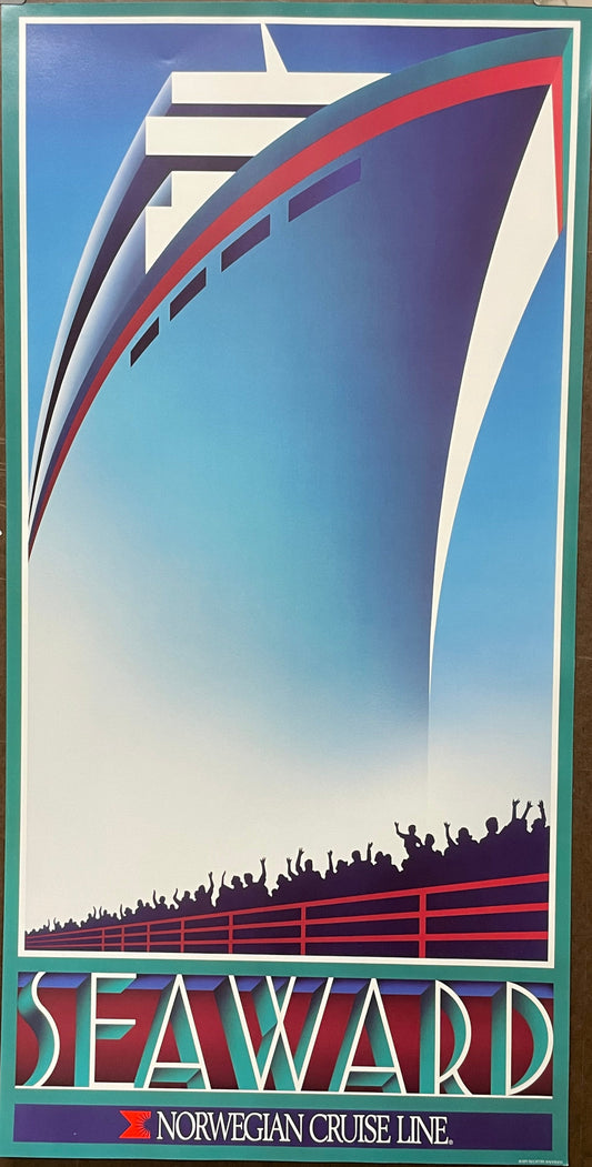 Seaward - Norwegian Cruise Line, vintage advertising poster, 1988 at Happiest Kid Finds