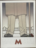 M poster by David Lance Goines for the
film showing at the Pacific Film Archive at the University of California Art Museum, 1982 at Happiest Kid Finds