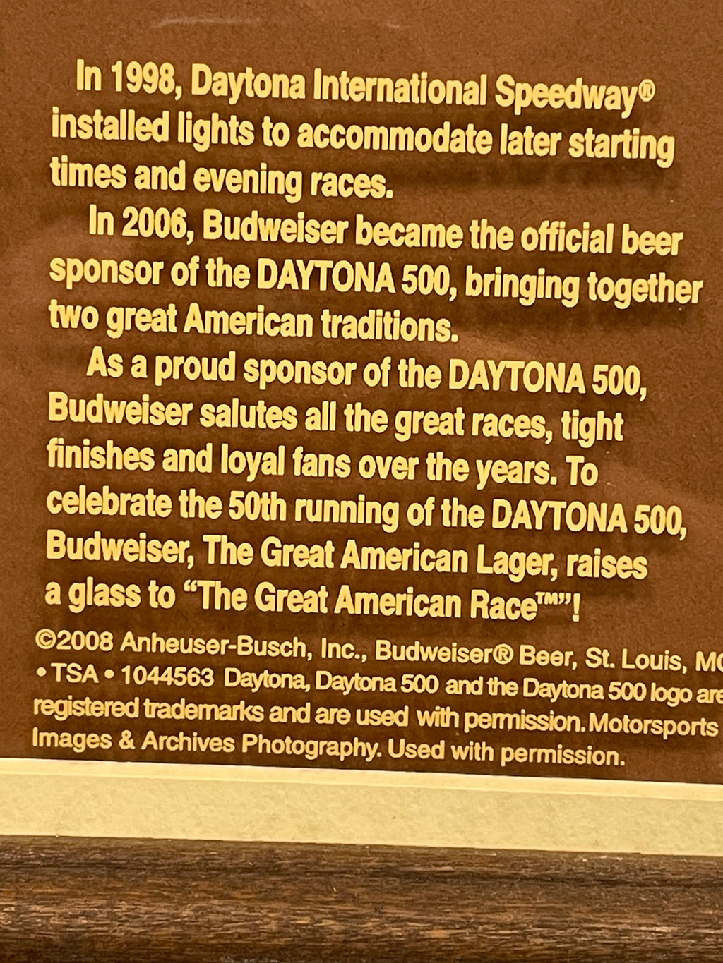 Framed Daytona 500 - 50 Years Bud Racing, 2008 - HAPPIEST KID FINDS - Museum-quality antique and vintage posters, original art, preservation and restoration