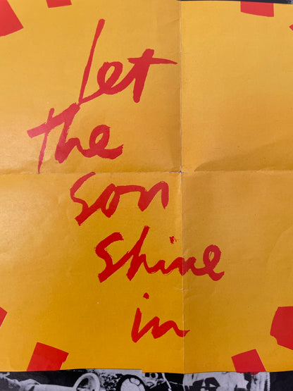 Rare and important folded, Let the Son Shine in - Bombing Halted - Remove Obstacles to Peace, anti-war political poster, 1969 - HAPPIEST KID FINDS - Museum-quality antique and vintage posters, original art, preservation and restoration