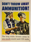 Don't Throw Away Ammunition Vintage WWII Poster 1942 | Happiest Kid Finds Happiest Kid Finds