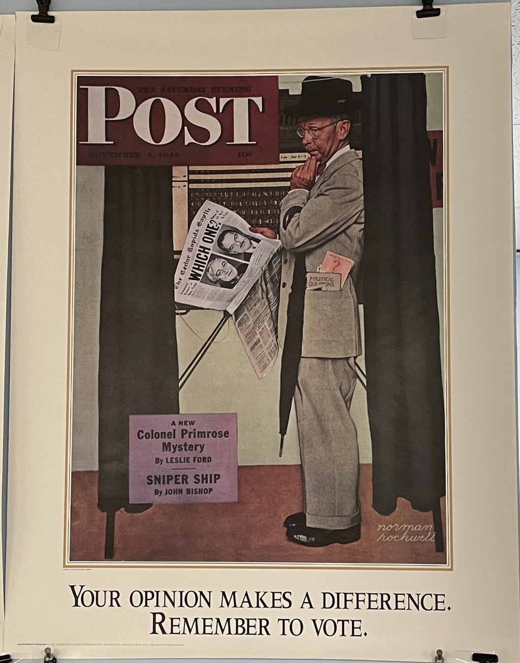 Your Opinion Makes a Difference Remember to Vote Vintage Poster c.1990 | Happiest Kid Finds Happiest Kid Finds