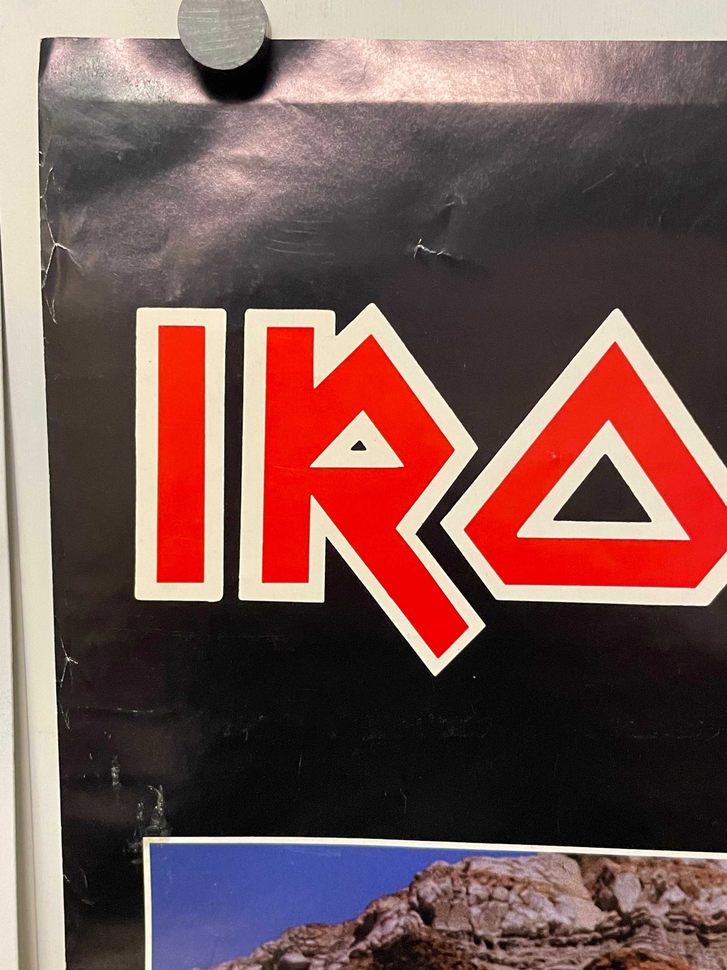 (#3089) Iron Maiden - Somewhere in Time, vintage Aaron Rapoport fan club music poster, 1986