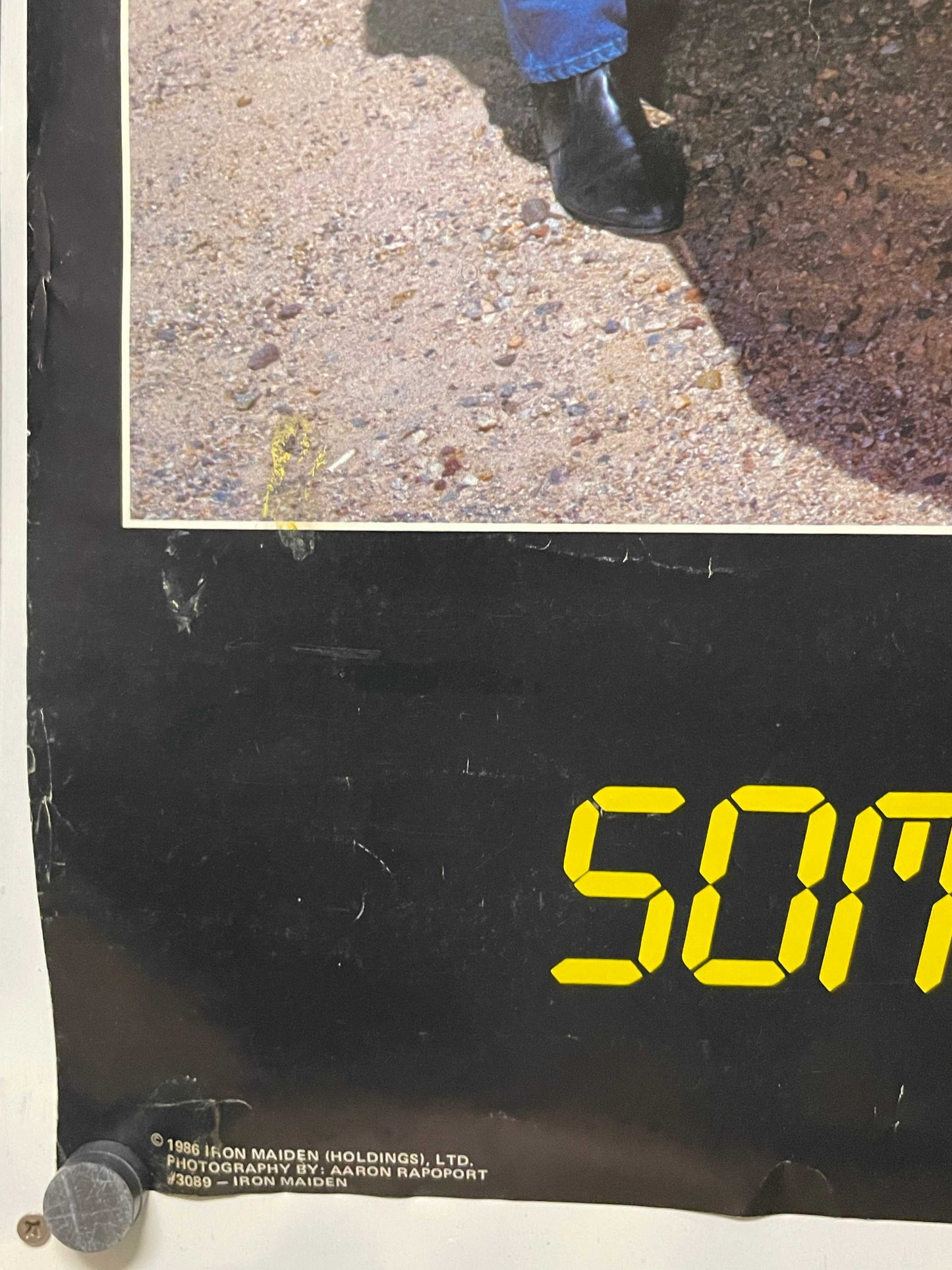 (#3089) Iron Maiden - Somewhere in Time, vintage Aaron Rapoport fan club music poster, 1986