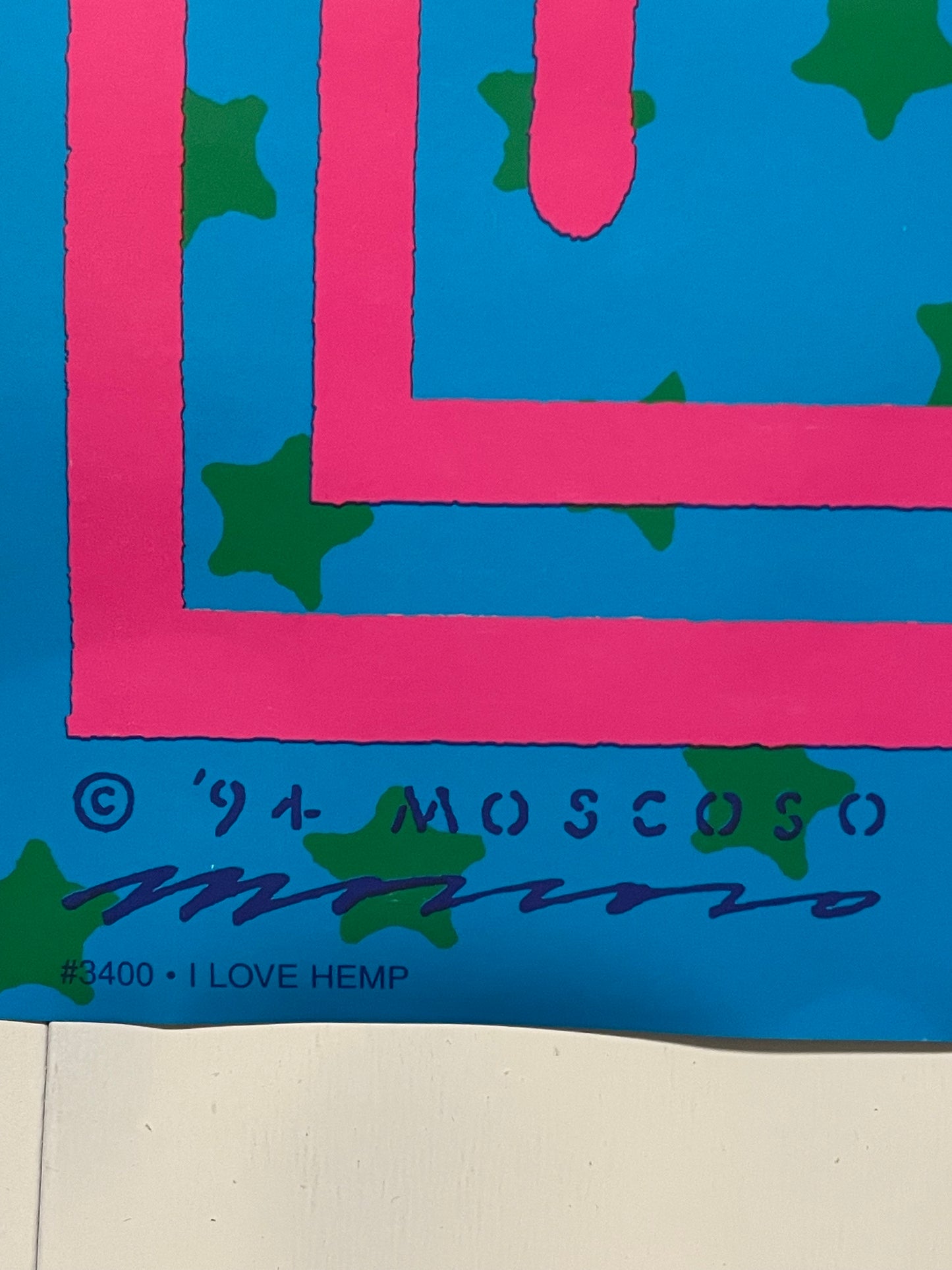 I Love Help, rare and vintage psychedelic poster by Victor Moscoso, 1994