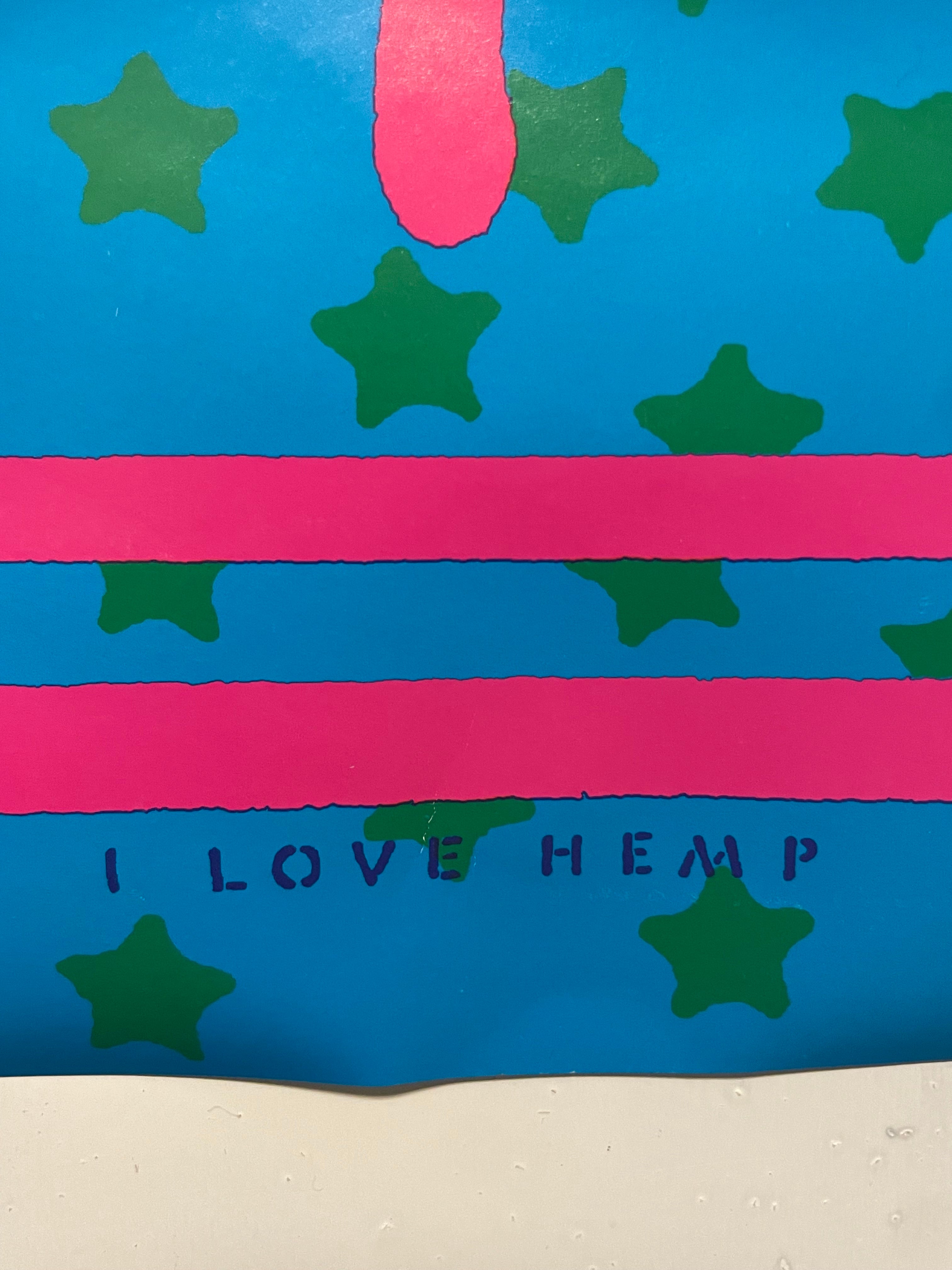 I Love Hemp, rare and vintage psychedelic poster by Victor Moscoso, 1994 - HAPPIEST KID FINDS - Museum-quality antique and vintage posters, original art, preservation and restoration