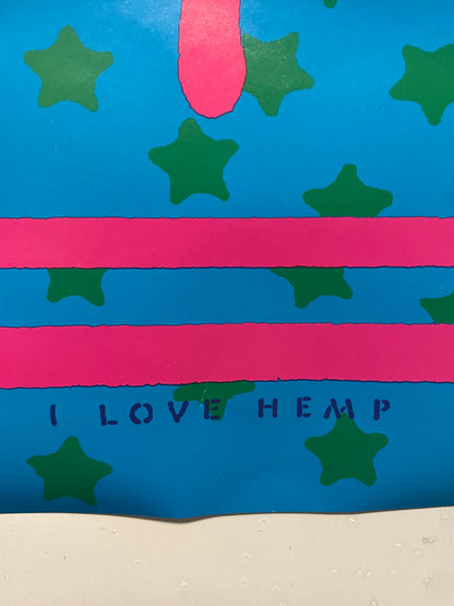 I Love Hemp, rare and vintage psychedelic poster by Victor Moscoso, 1994 - HAPPIEST KID FINDS - Museum-quality antique and vintage posters, original art, preservation and restoration