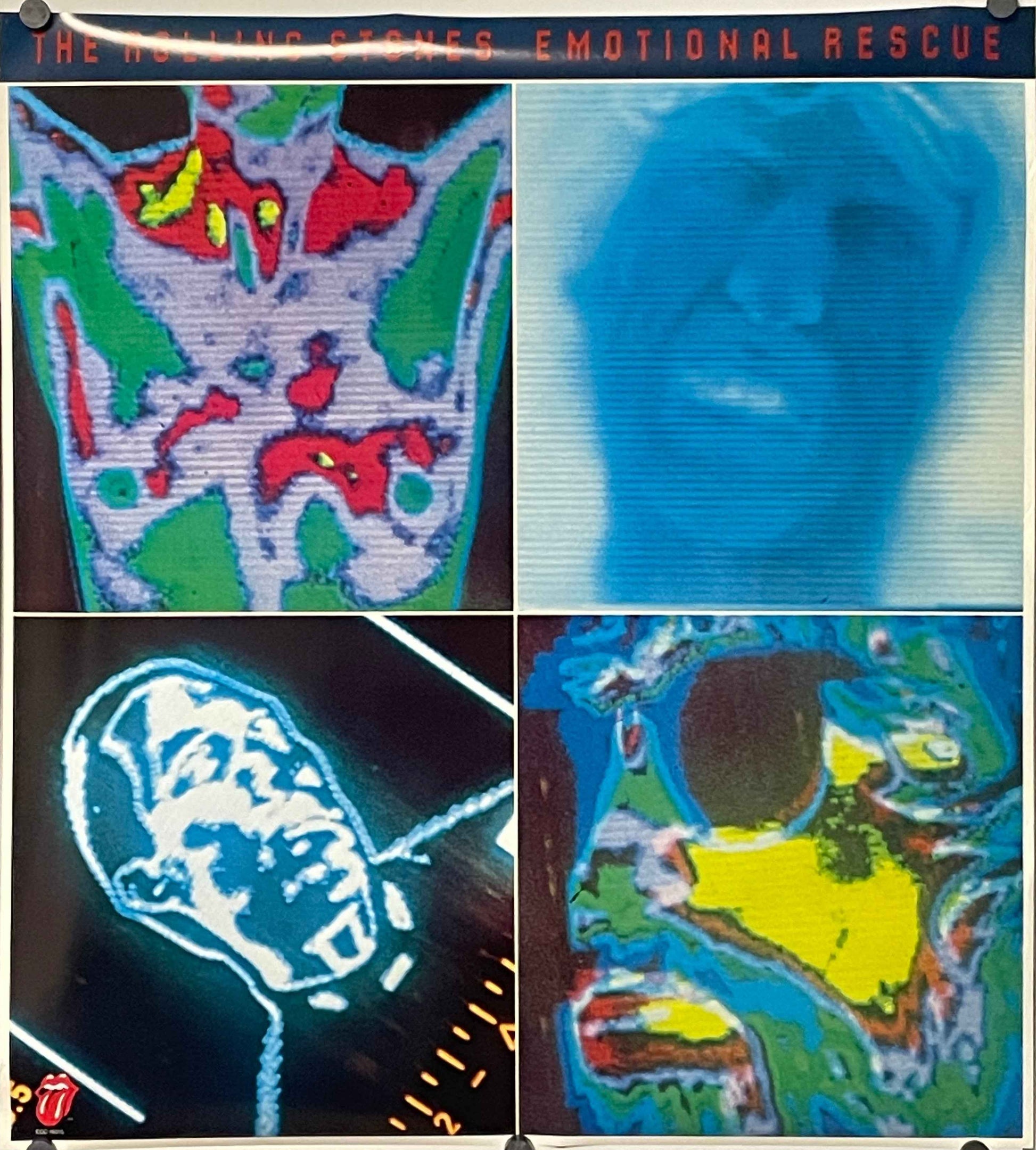 The Rolling Stones - Emotional Rescue, 2-sided promo music poster, 1980 - side a