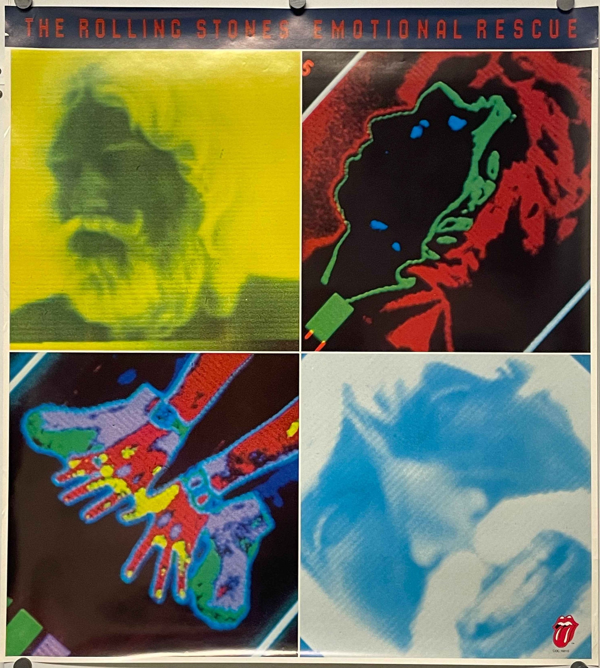 The Rolling Stones - Emotional Rescue, 2-sided promo music poster, 1980 - side b