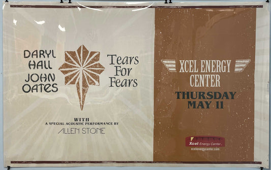 Daryl Hall & John Oates / Tears for Fears, unusual and oversized silk screen banner, 2017