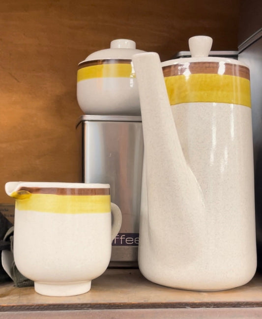 Vintage Mid Century Modern 3-piece ceramic Serving Set - Premiere NuStone c1000 - Japan, 1970