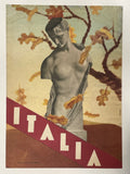 rare antique Italian travel lithograph, ITALIA, 1936 - HAPPIEST KID FINDS - Museum-quality antique and vintage posters, original art, preservation and restoration