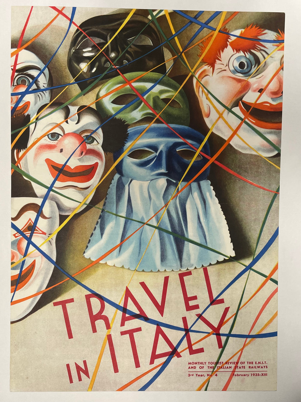 rare antique Italian travel lithograph, Travel in Italy, 1935 - HAPPIEST KID FINDS - Museum-quality antique and vintage posters, original art, preservation and restoration