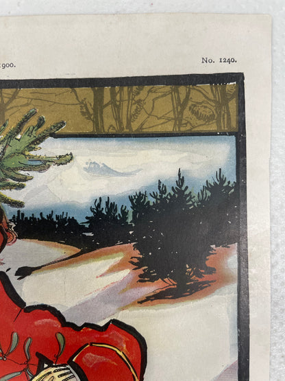 PUCK - The Christmas Number, antique lithographic cover for a New York publication, 1900 - HAPPIEST KID FINDS - Museum-quality antique and vintage posters, original art, preservation and restoration